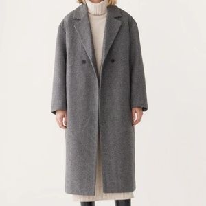 FINAL SALE! NWT Frank And Oak The Herringbone Recycled Wool Coat in Black L